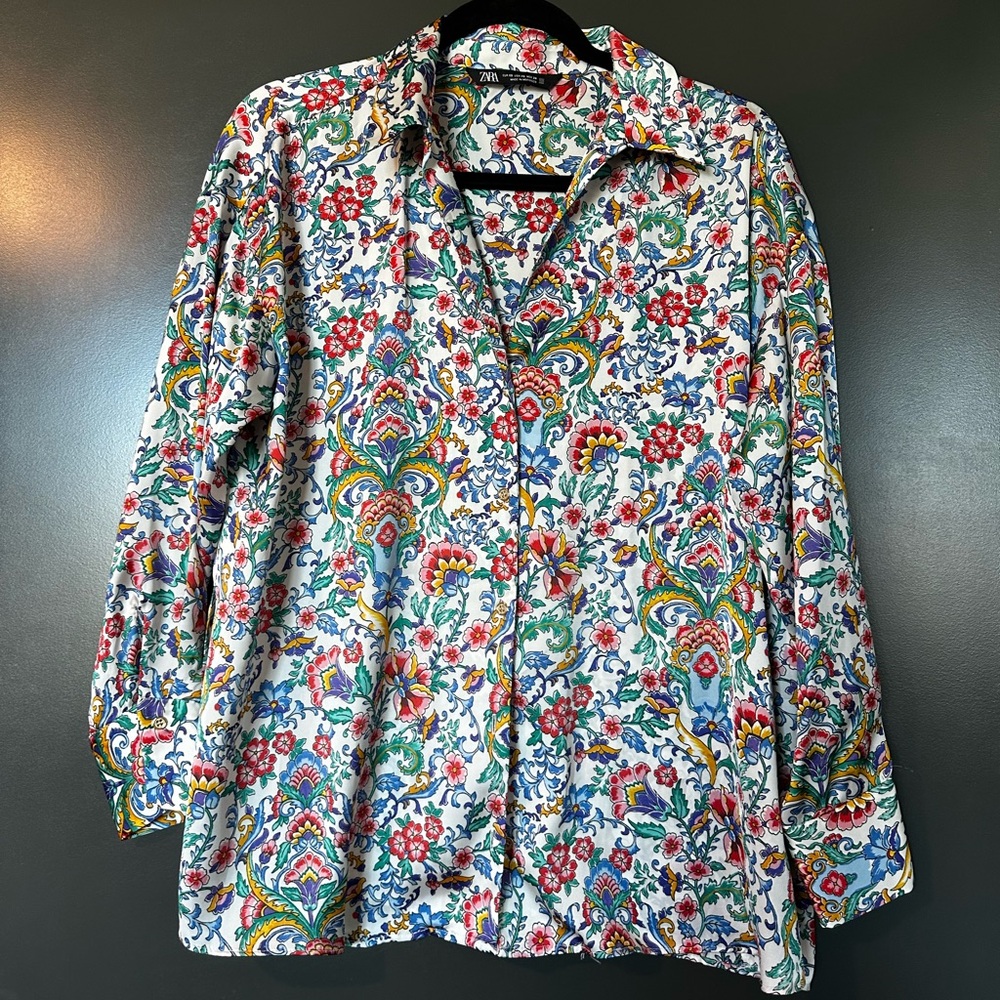 Zara Silky Button Down Shirt